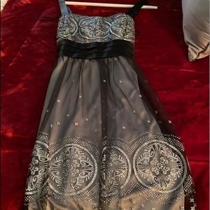 Silver and black dress